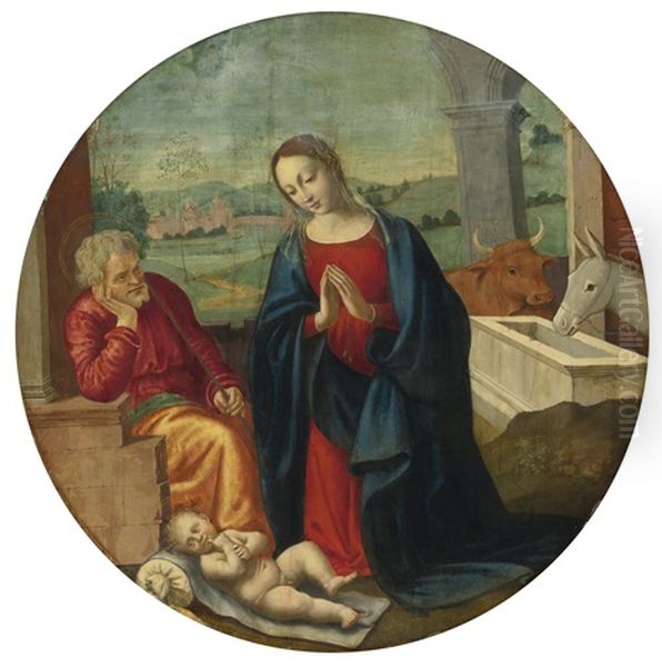 The Holy Family Oil Painting by  Piero di Cosimo