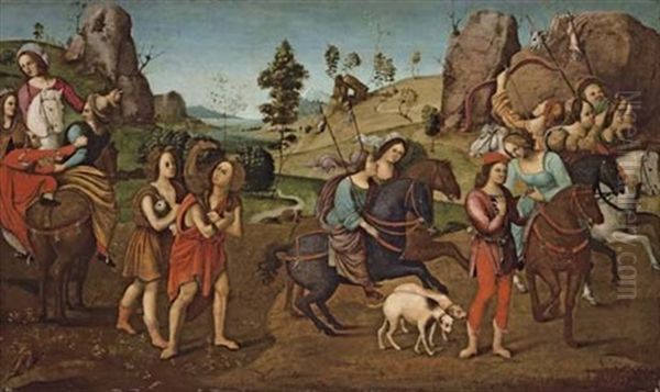 Jason And Queen Hypsipyle With The Women Of Lemnos Oil Painting by  Piero di Cosimo