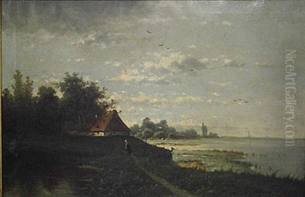 Landschap Met Personage Oil Painting by Henri Joseph Pieron