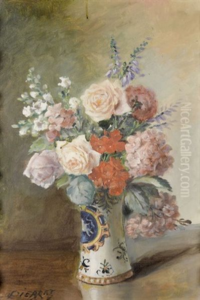 Stillleben Mit Rosen Und Hortensien Oil Painting by Nicolas Constant Pierrat