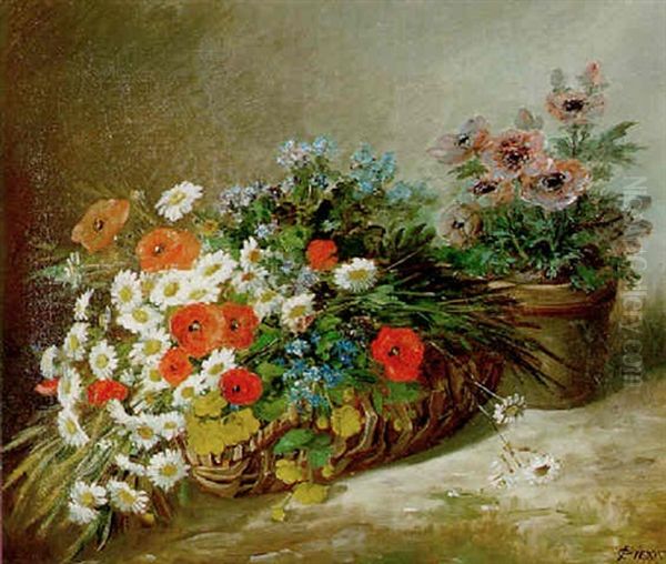 Bouquet De Fleurs Des Champs Oil Painting by Nicolas Constant Pierrat