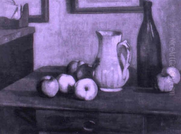 Nature Morte Au Pichet Et Aux Pommes Oil Painting by Gustave (Rene) Pierre