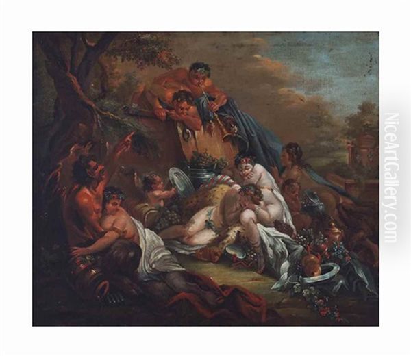 Bacchus And Ariadne Oil Painting by Jean Baptiste Marie Pierre