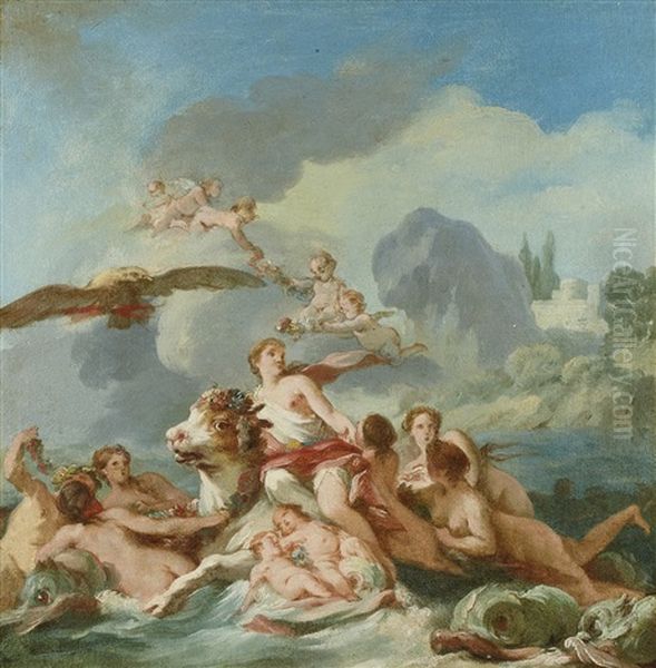 The Rape Of Europa Oil Painting by Jean Baptiste Marie Pierre