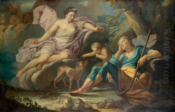 Diane Et Endymion Oil Painting by Jean Baptiste Marie Pierre