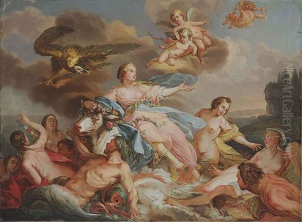 The Rape Of Europa Oil Painting by Jean Baptiste Marie Pierre