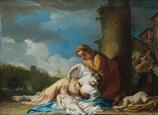 Une Scene Du Massacre Des Innocents Oil Painting by Jean Baptiste Marie Pierre