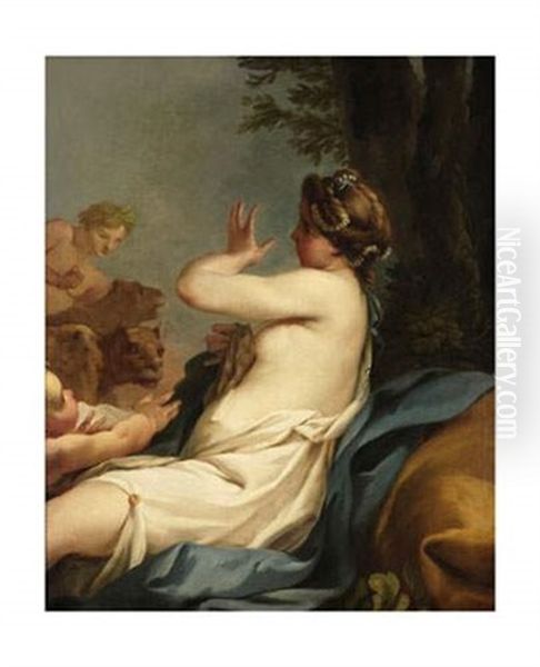 Ariane Decouverte Par Bacchus Oil Painting by Jean Baptiste Marie Pierre