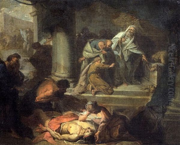 Scene De La Peste D'asdod Oil Painting by Jean Baptiste Marie Pierre