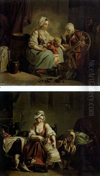 La Penitence (+ Le Pardon; Pair) Oil Painting by Jean Baptiste Marie Pierre