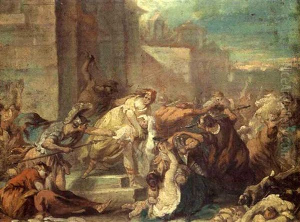 Le Massacre Des Innocents Oil Painting by Jean Baptiste Marie Pierre