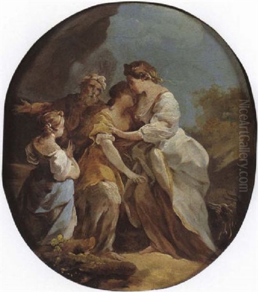 Une Scene De L'histoire Biblique(?) Oil Painting by Jean Baptiste Marie Pierre