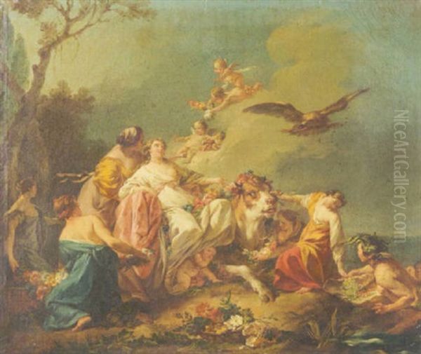 L'enlevement D'europe Oil Painting by Jean Baptiste Marie Pierre