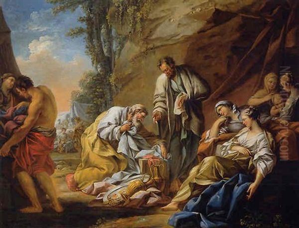 Laban Cherchant Ses Idoles Oil Painting by Jean Baptiste Marie Pierre