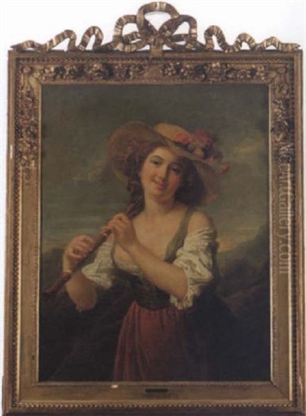 Flicka Med Flojt Oil Painting by Jean Baptiste Marie Pierre