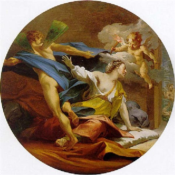 Zephyr And Flora Oil Painting by Jean Baptiste Marie Pierre