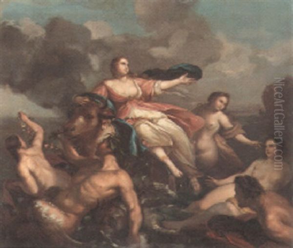 The Rape Of Europa Oil Painting by Jean Baptiste Marie Pierre