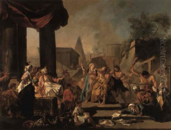 Le Martyre Des Sept Freres Oil Painting by Jean Baptiste Marie Pierre