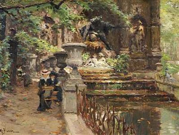 La Fontaine, St. Michel Oil Painting by Alden Pierson