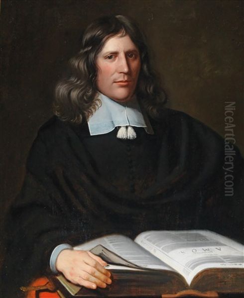 Portrait Of A Clergyman With The Book Of Amos Oil Painting by Christoffel Pierson