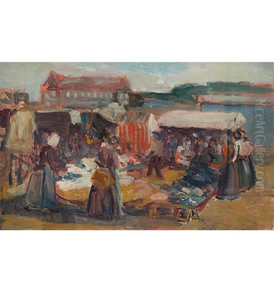 Marktszene Oil Painting by Fernand Piet