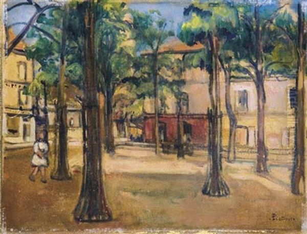 Vue De La Place Du Tertre A Montmartre, Paris Oil Painting by Fernand Piet