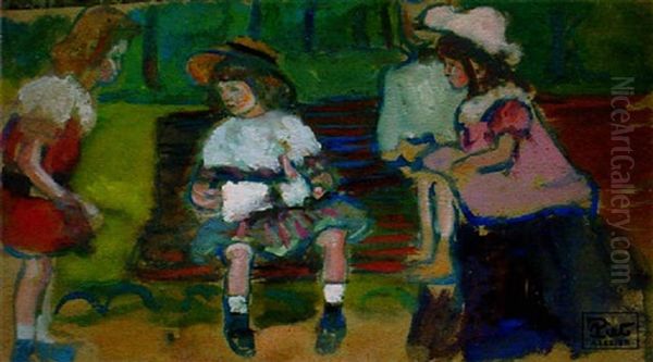 Enfants Au Jardin Oil Painting by Fernand Piet