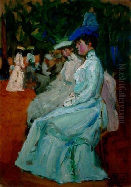 Elegantes Au Parc Oil Painting by Fernand Piet