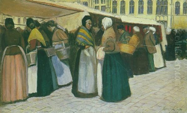 Scene De Marche Oil Painting by Fernand Piet