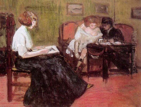 Au Salon Oil Painting by Fernand Piet