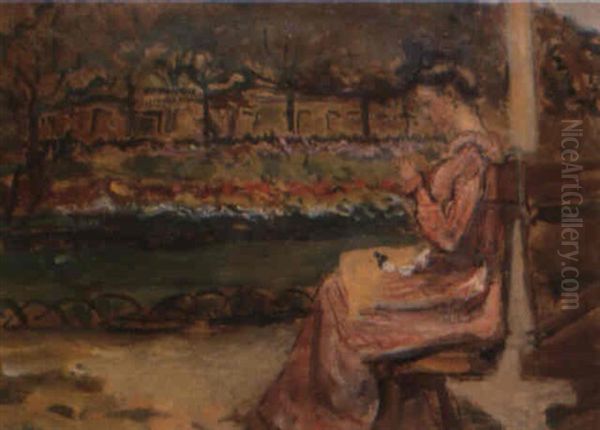 L'apres-midi Au Parc Monceau Oil Painting by Fernand Piet