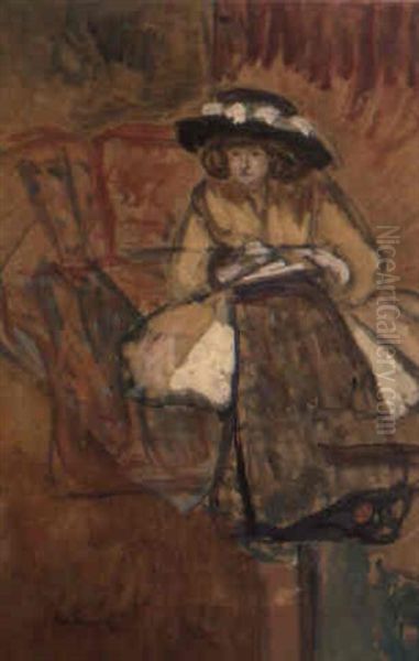 Elegante Au Chapeau Oil Painting by Fernand Piet