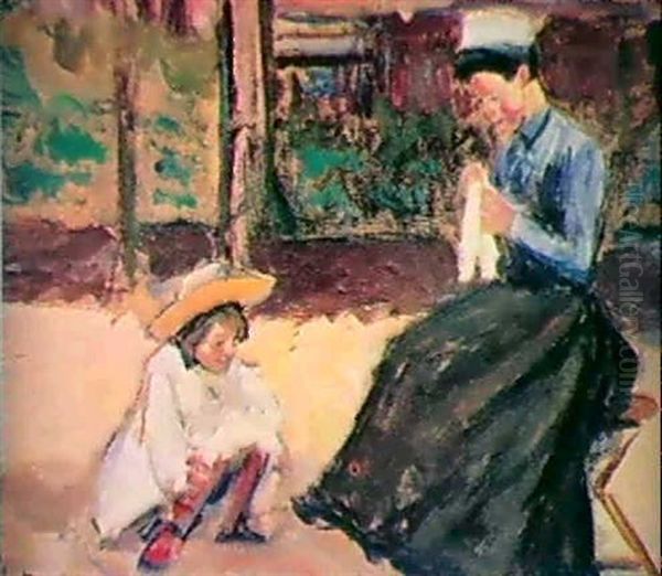 Couture Au Parc Oil Painting by Fernand Piet