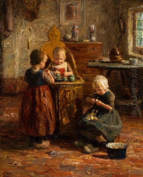 Learned When Young Is Done When Old Oil Painting by Evert Pieters