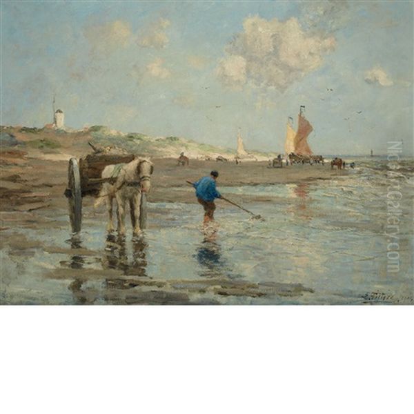 By The Seashore Oil Painting by Evert Pieters