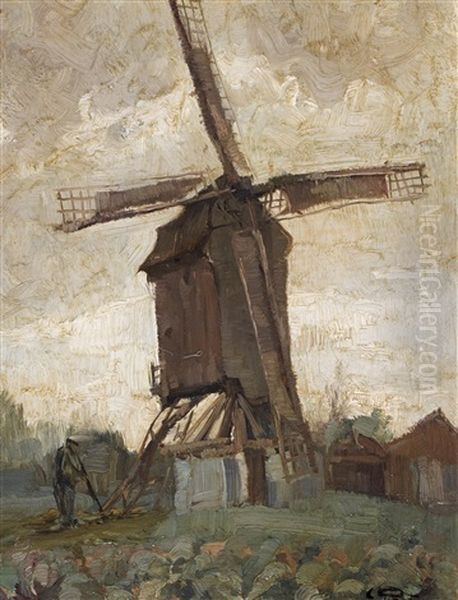 Alte Windmuhle Oil Painting by Evert Pieters