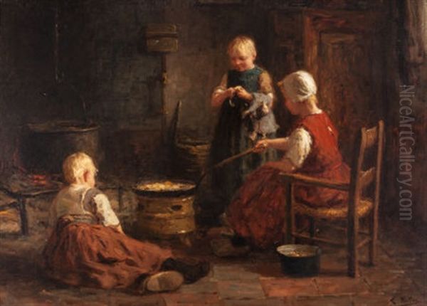 Waiting For Supper Oil Painting by Evert Pieters