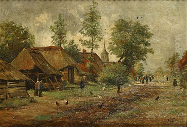 Geanimeerd Kempisch Dorp (village Campinois Anime) Oil Painting by Evert Pieters