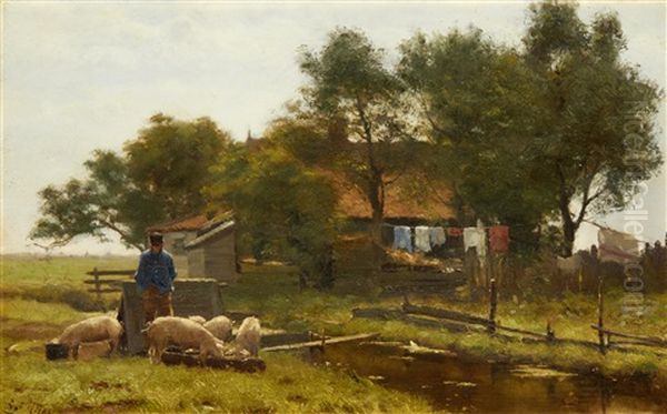 The Smallholder Oil Painting by Evert Pieters