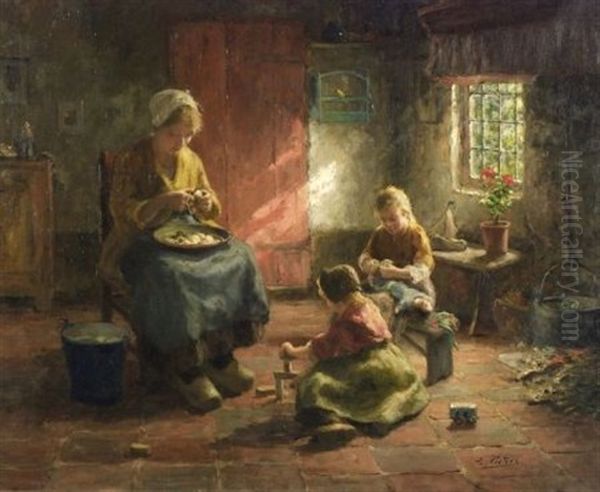 Preparing Supper Oil Painting by Evert Pieters