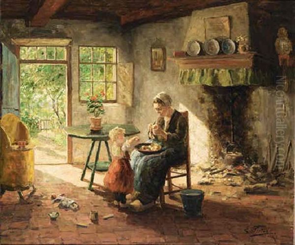 Mother's Little Helper Oil Painting by Evert Pieters