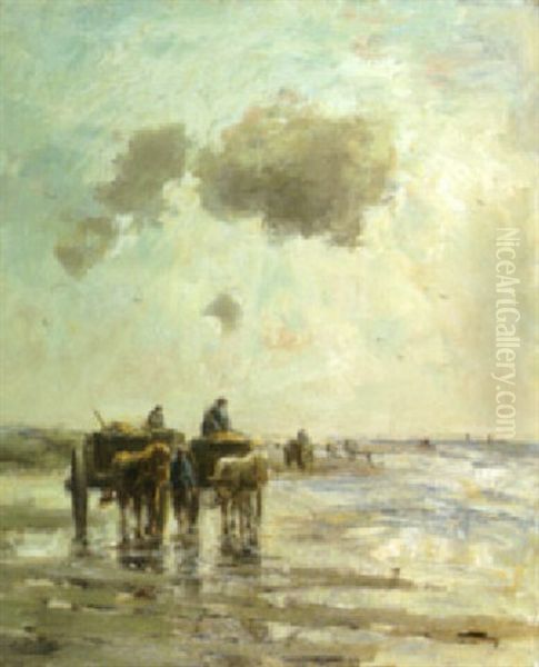 The Seaweed Gatherers Oil Painting by Evert Pieters