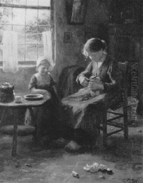 Sisterly Care Oil Painting by Evert Pieters