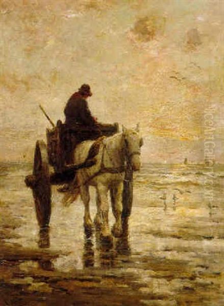 Le Cueilleur De Moules (the Mussel Gatherer) Oil Painting by Evert Pieters