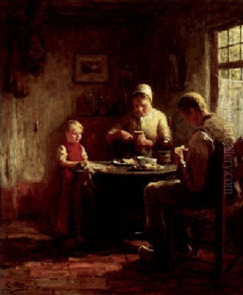 Suppertime Oil Painting by Evert Pieters