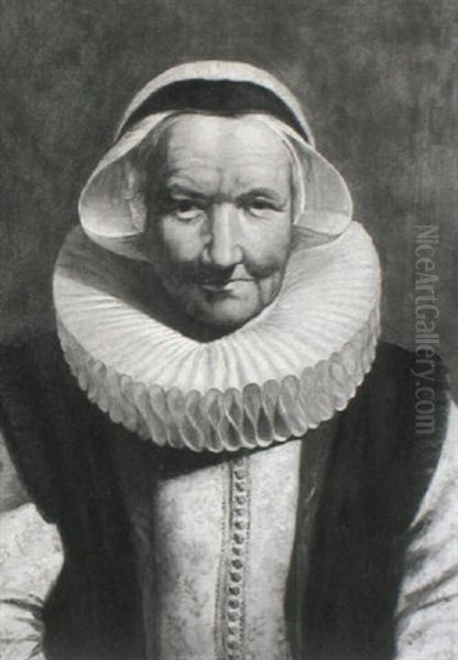 Portrait Of An Aged Woman Oil Painting by Pieter Pietersz the Younger