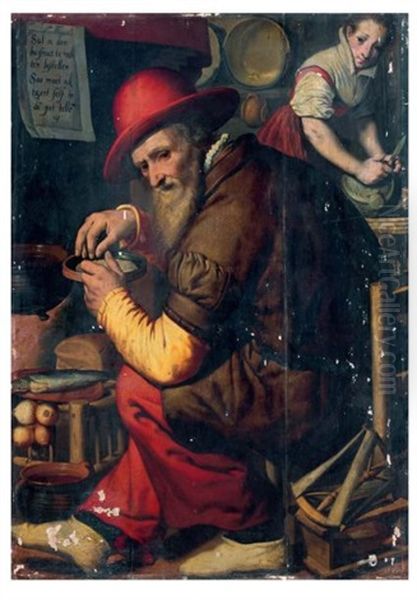 Le Compteur De Grains D'orge Oil Painting by Pieter Pietersz