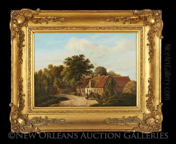 Bucolic Village Scene Oil Painting by Abraham Van Der Wayen Pieterszen