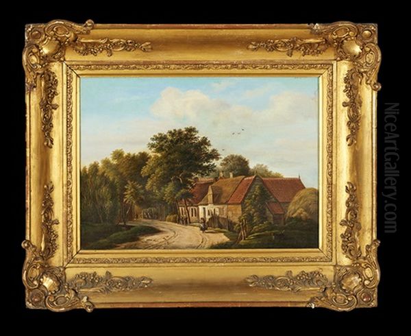 Bucolic Village Scene Oil Painting by Abraham Van Der Wayen Pieterszen