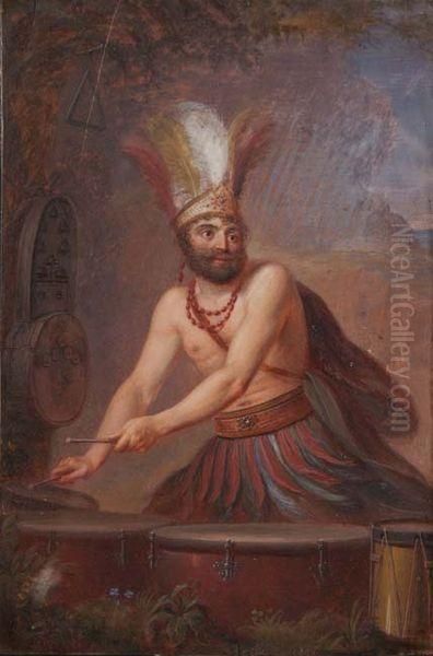 Percussionniste En Costume D'indien Oil Painting by Boelle